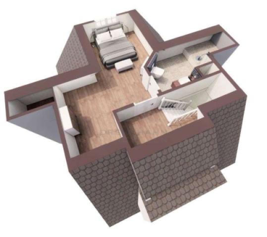 3D Grundriss Spitzboden