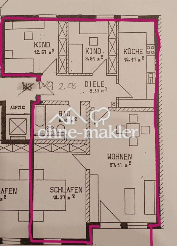 Grundriss der Wohnung