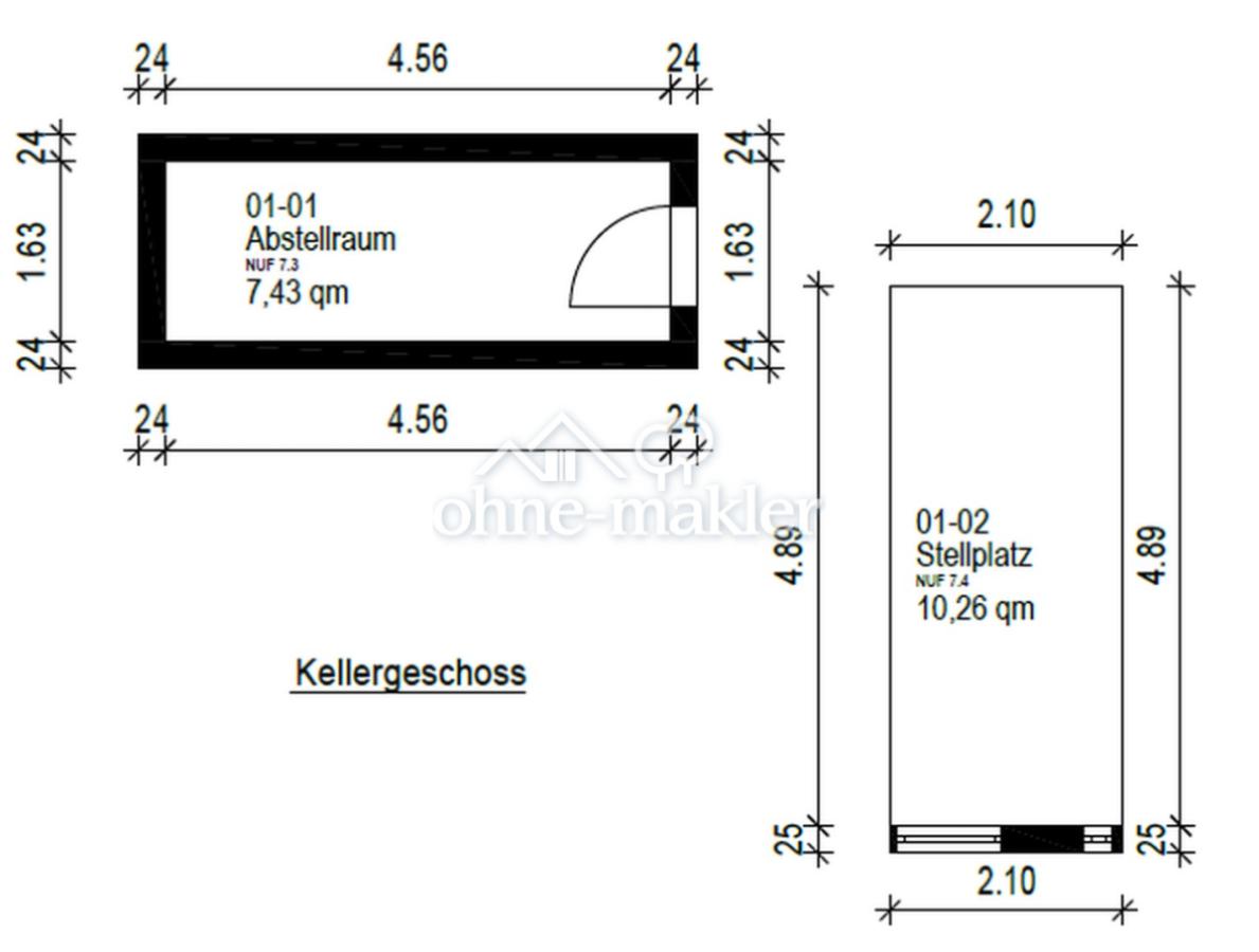 Grundriss Keller/TG-Stellplatz
