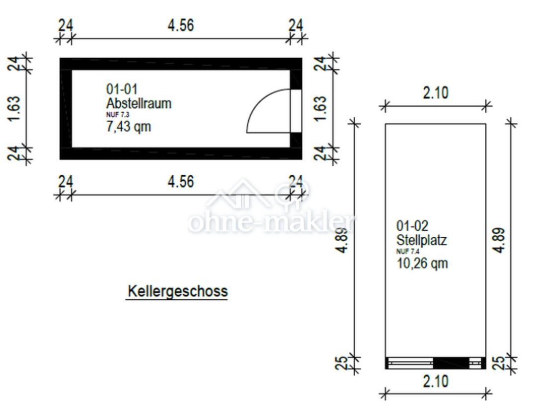 Grundriss Keller/TG-Stellplatz