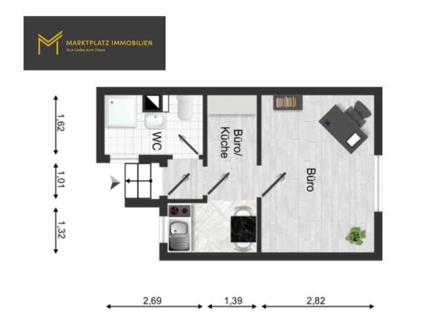 Büro im Souterrain