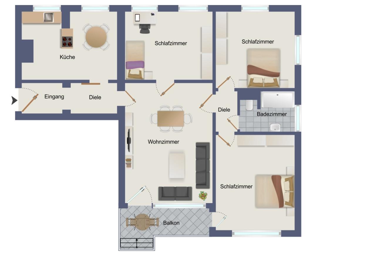 Grundriss WE 3