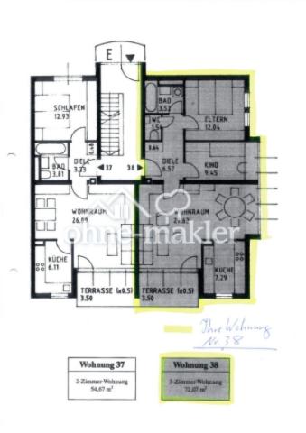 Rechte Wohnung