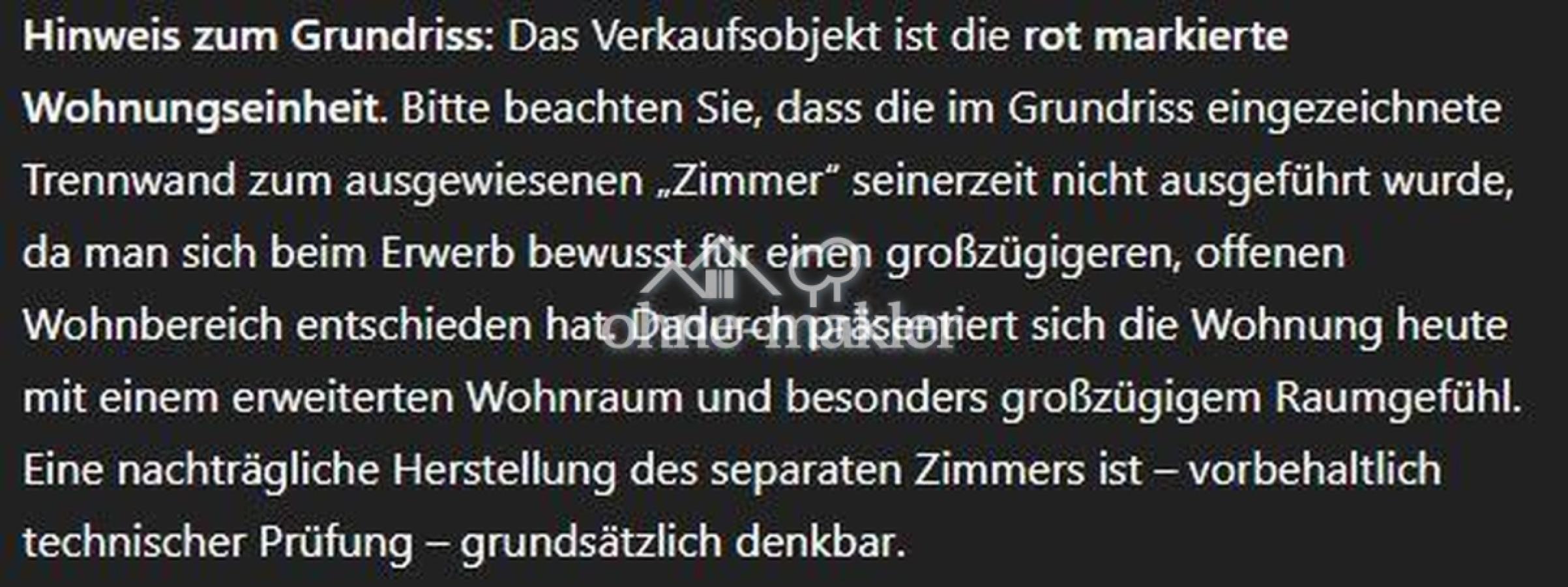 Hinweis Grundriss