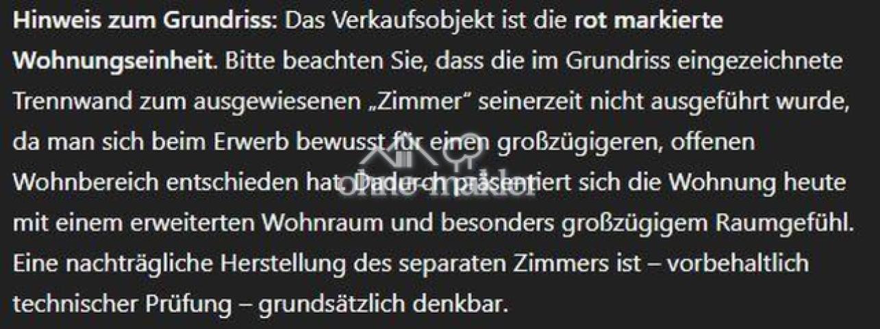 Hinweis Grundriss