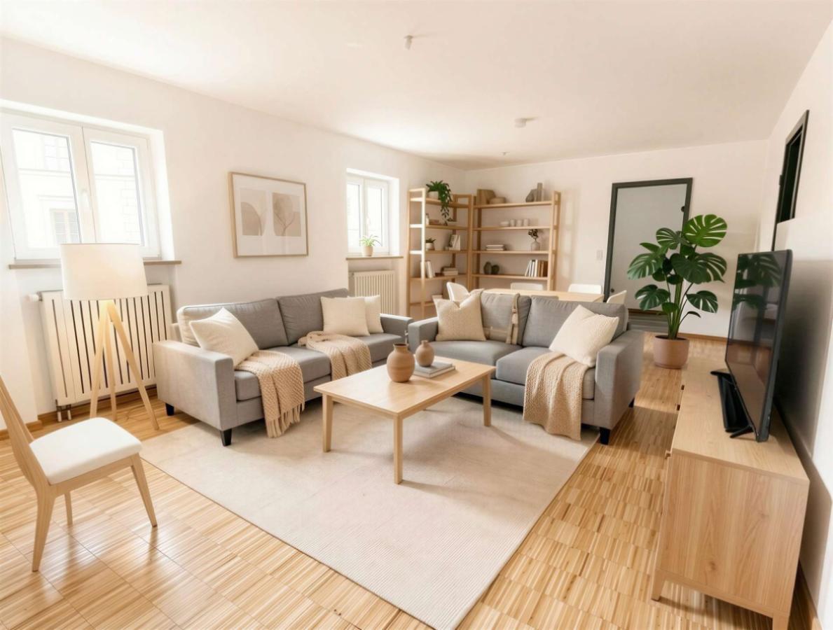Wohnzimmer Blick zur Küche - (KI generiert)