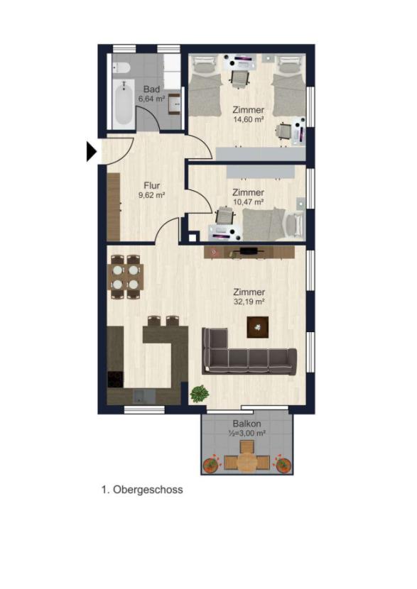 Grundrisse 1. OG (sep. Wohnung)