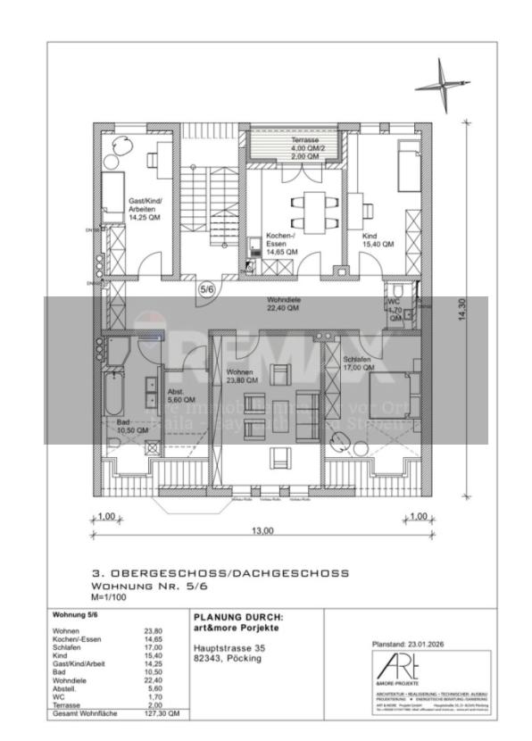Grundriss Wohnung DG