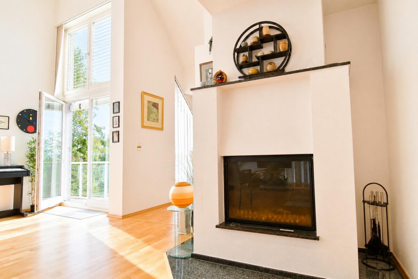 Kamin Blickrichtung Balkon