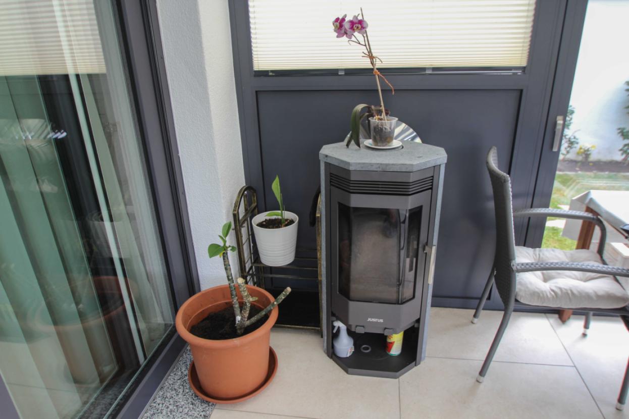 Kamin im Wintergarten