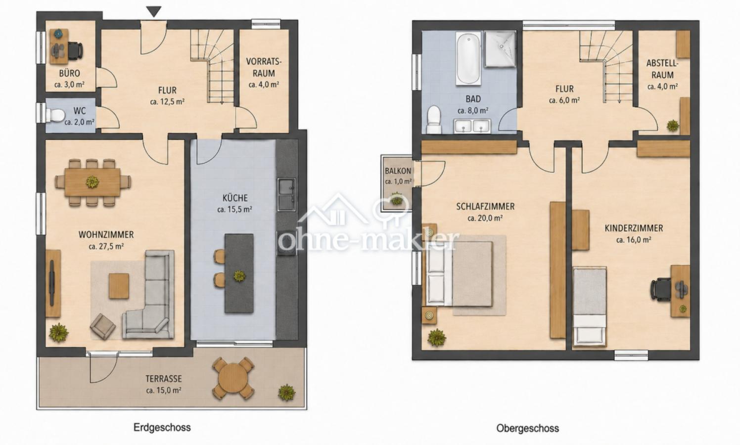 Schematischer Hausplan