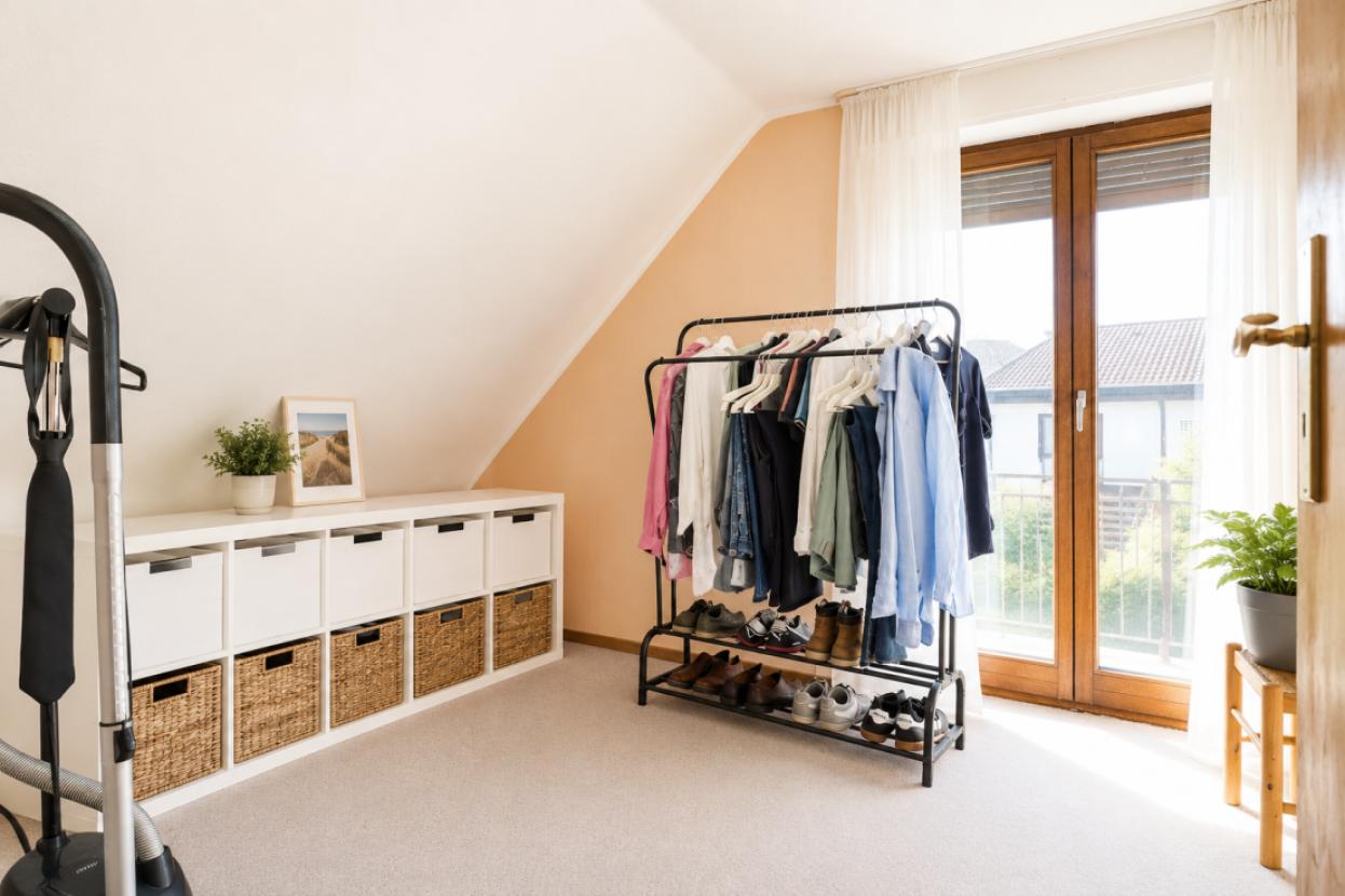 Arbeitszimmer mit Balkonzugang