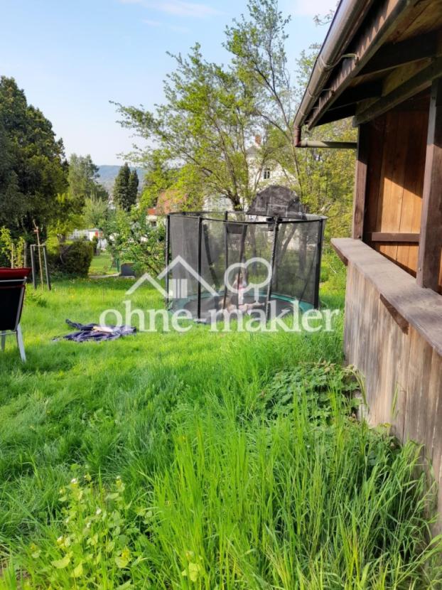 Wiese mit Trampoline 