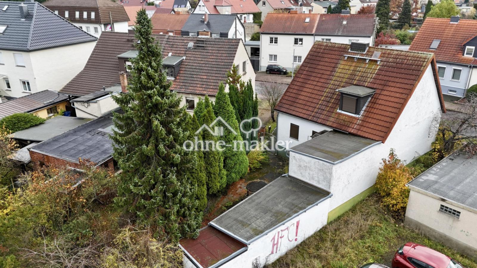 Von außen seitlich