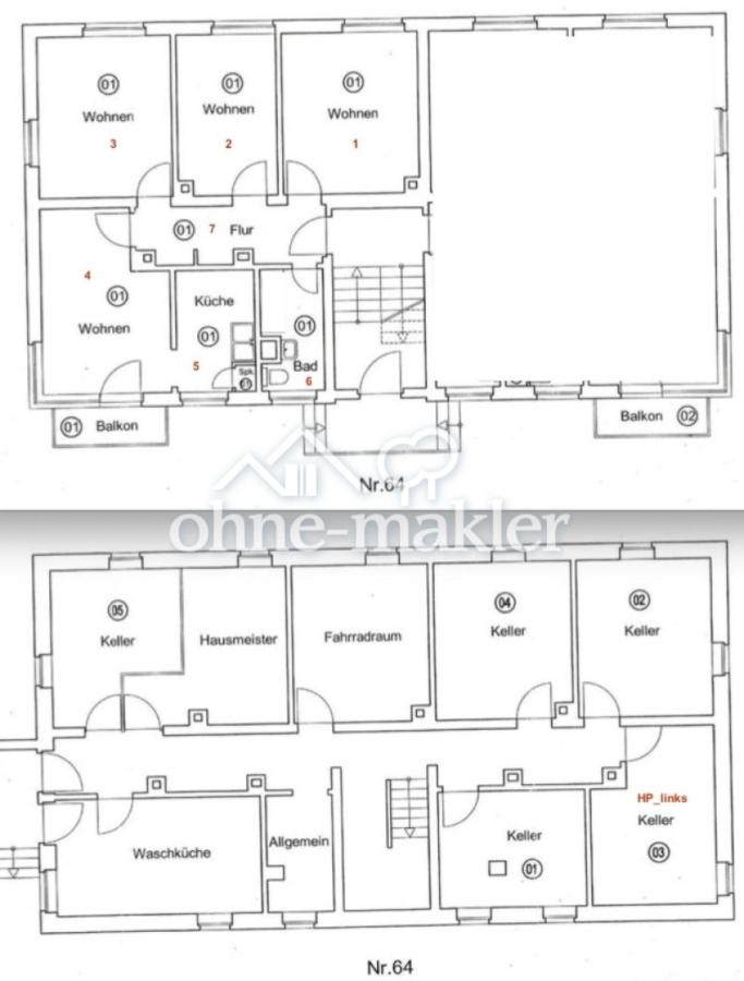 Grundriss Wohnung und Keller