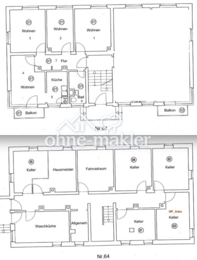 Grundriss Wohnung und Keller