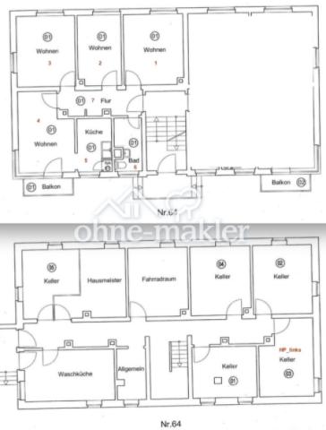 Grundriss Wohnung und Keller