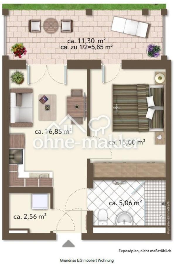 Grundriss EG möbliert