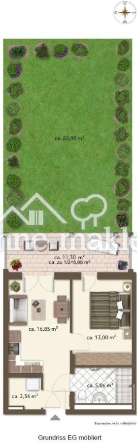Grundriss EG möbliert/Garten