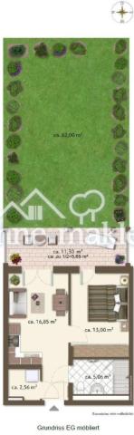 Grundriss EG möbliert/Garten