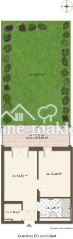 Grundriss EG unmöbliert/Garten