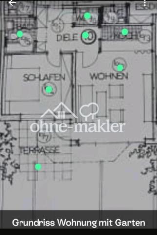Grundriss Wohnung mit Garten