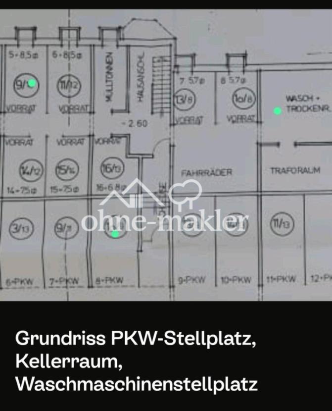 Stellplätze und Kellerraum