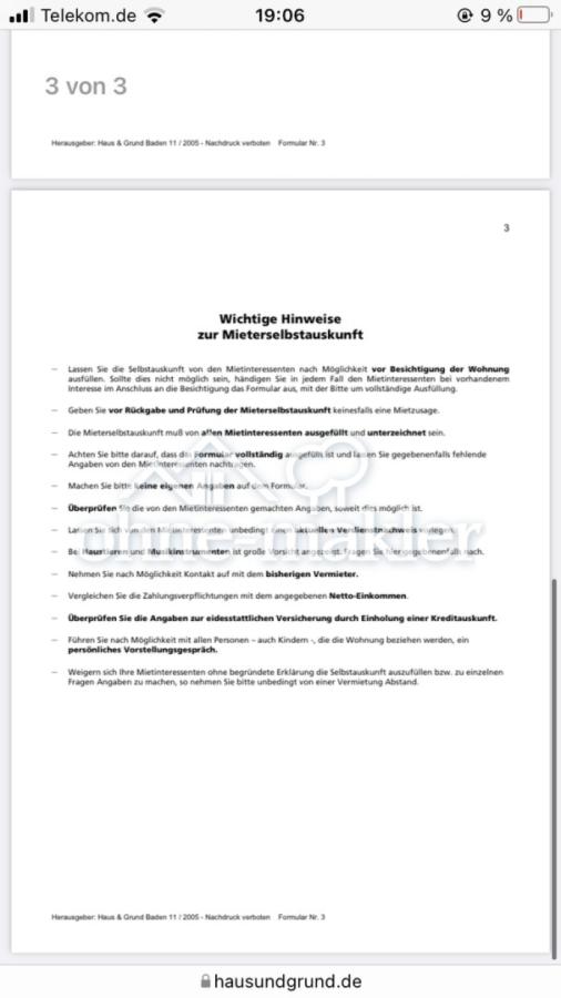 Selbstauskunft lll