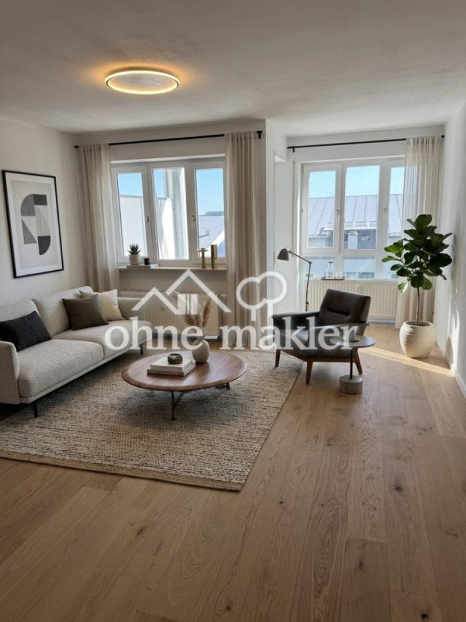 Wohnzimmer möbliert mit KI
