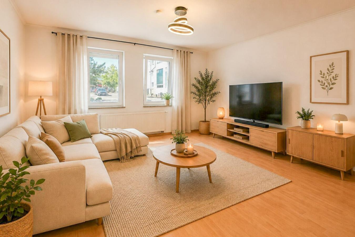 Wohnzimmer KI-generiert