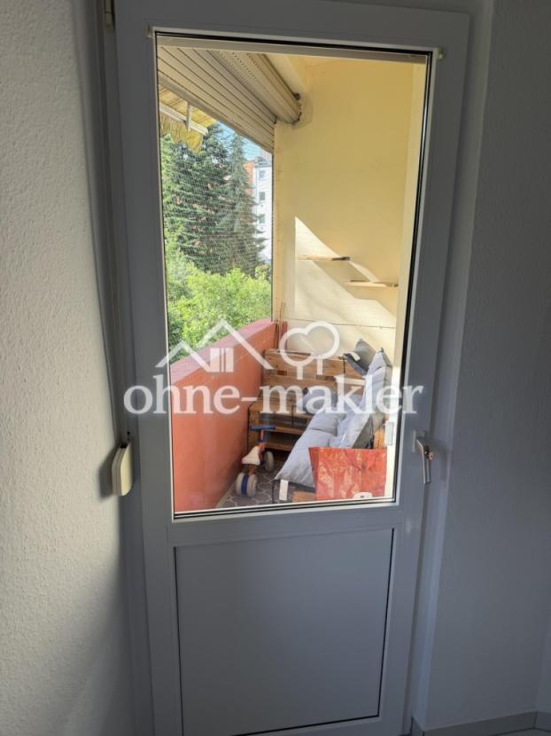Blick auf den Balkon zum Garte