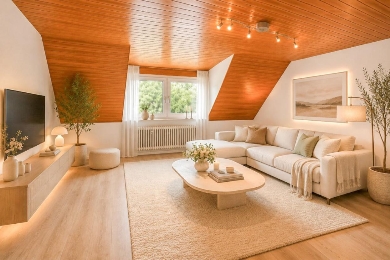 Wohnzimmer KI-generiert