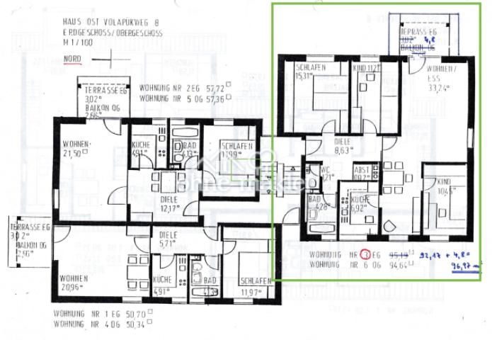 Grundriss der Wohnung