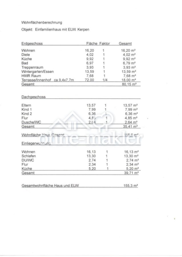 Wohnflächenberechnung