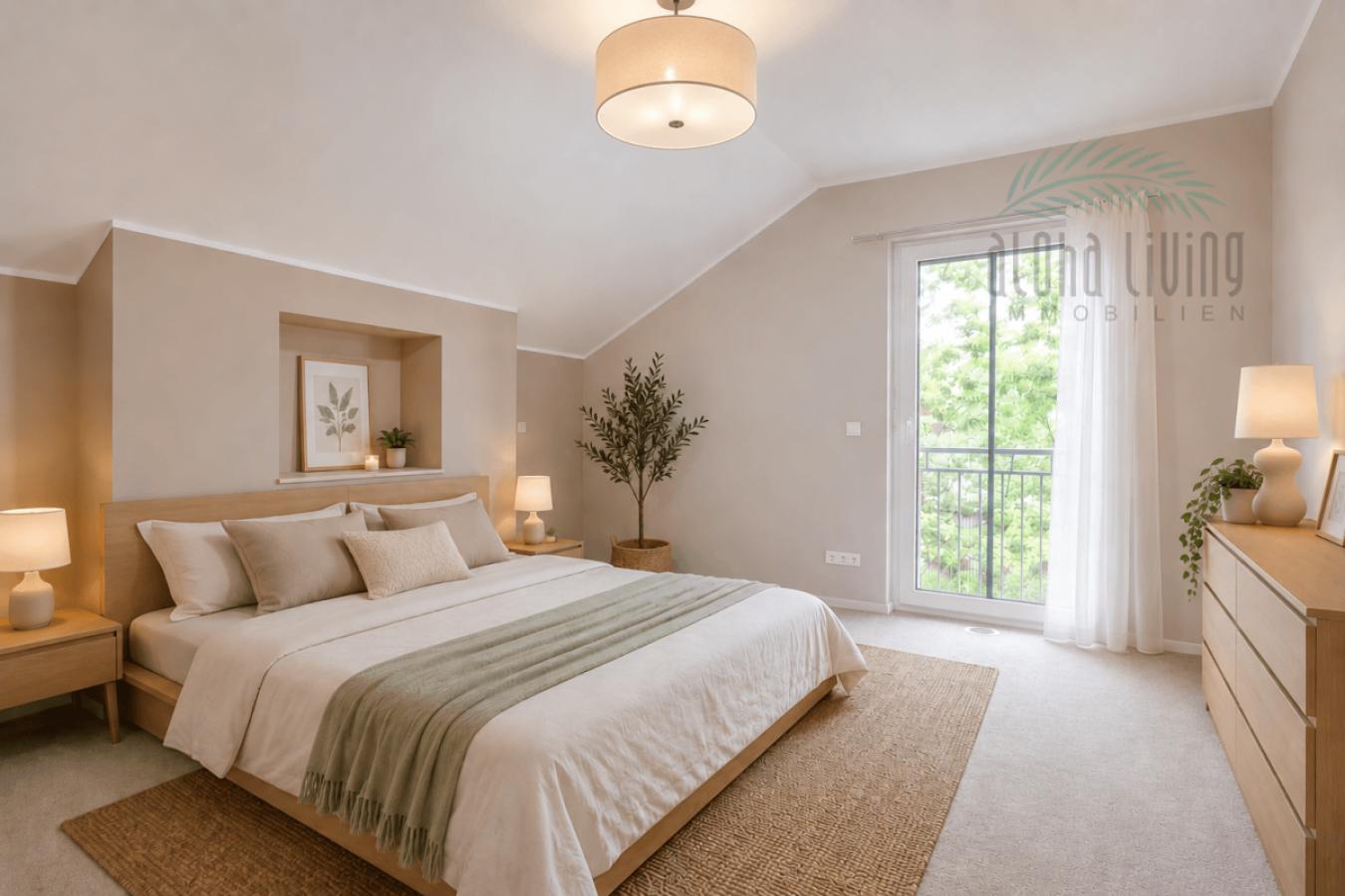 Visualisierung Einrichtungsidee - Schlafzimmer 1 (OG) 