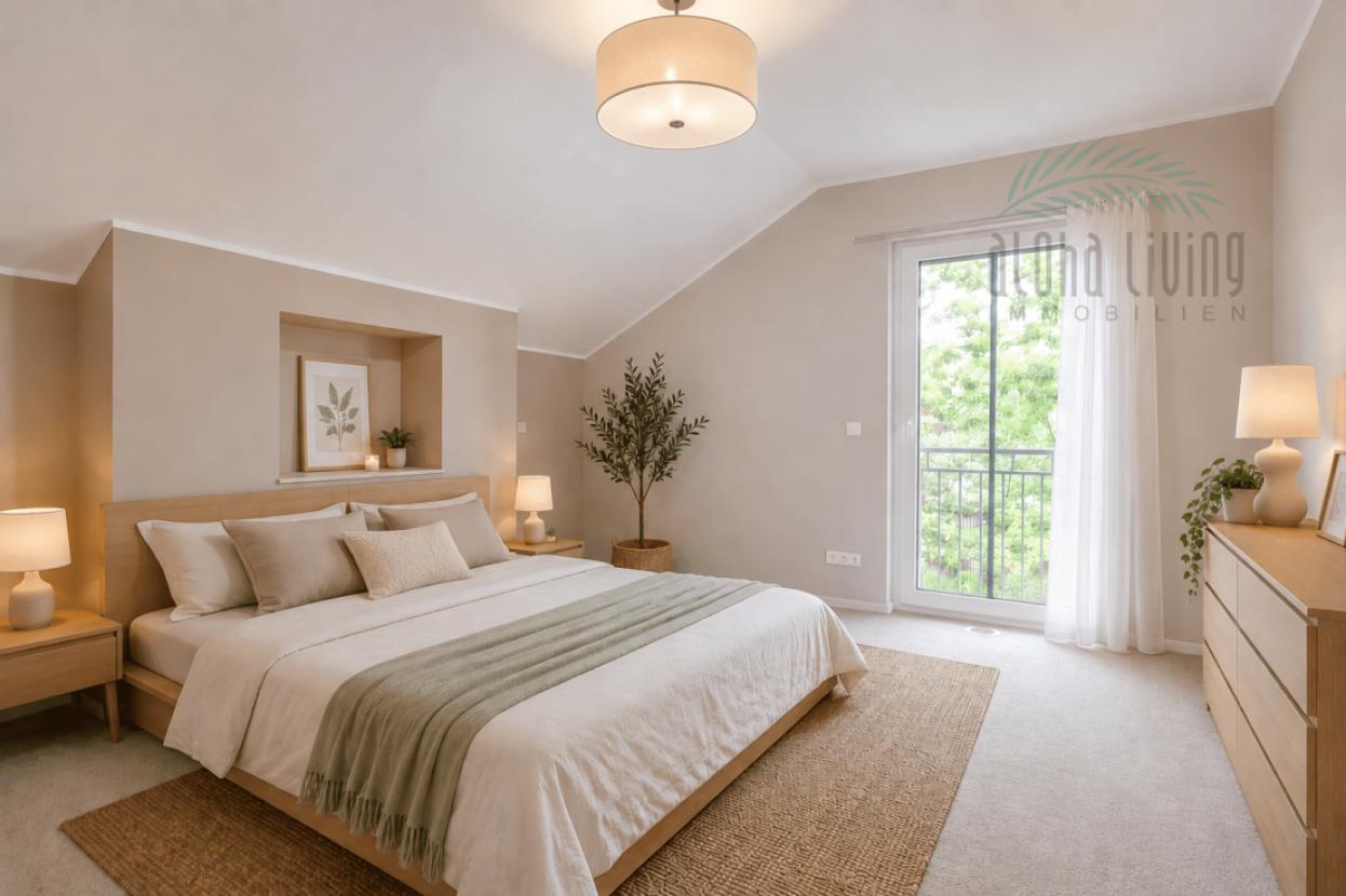 Visualisierung Einrichtungsidee - Schlafzimmer 1 (OG) 