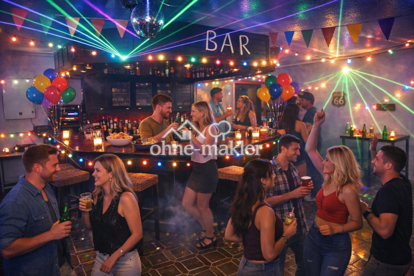 Bar mit KI-Menschen 