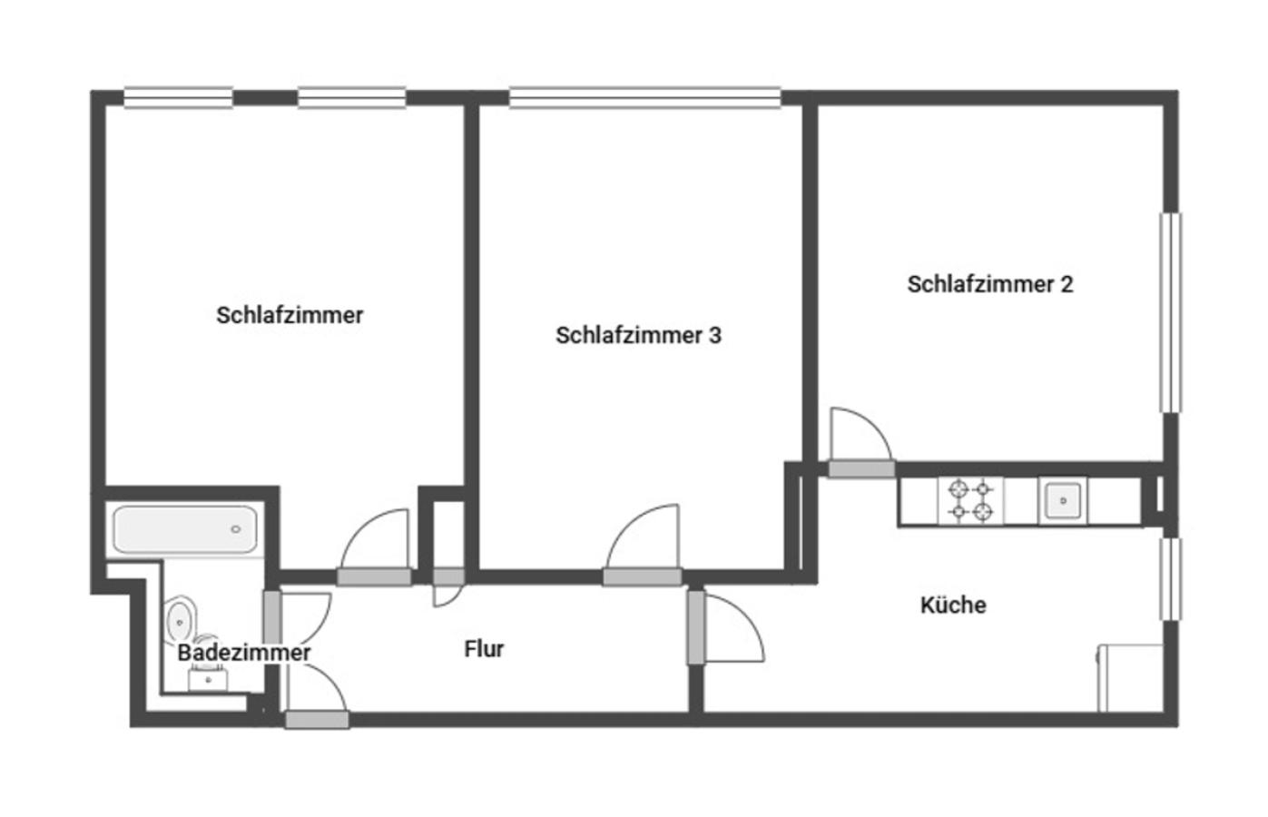 Grundriss Skizze 1. OG Links