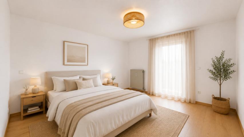 Schlafzimmer möbliert (KI generiert)