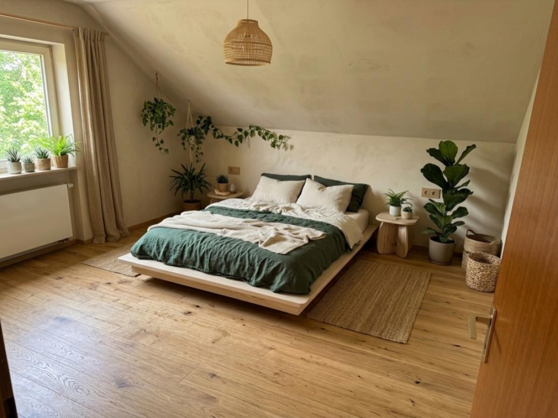 Schlafzimmer, möbliert