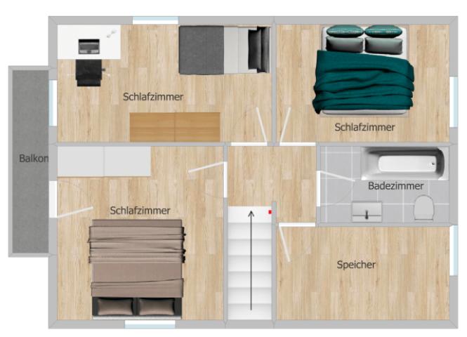 Grundriss Dachgeschoss - nicht Maßstabsgetreu