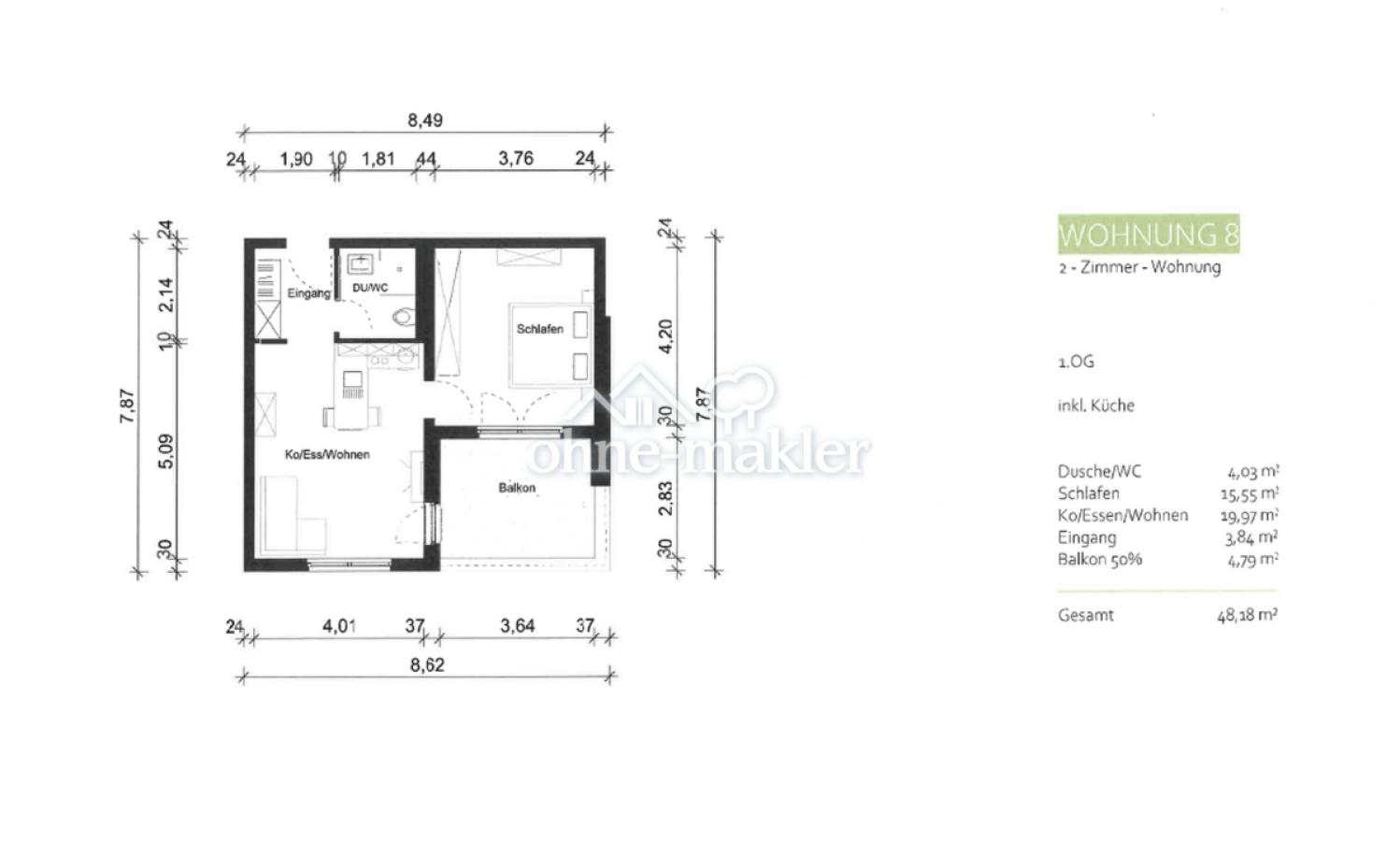 Grundriss der Wohnung 
