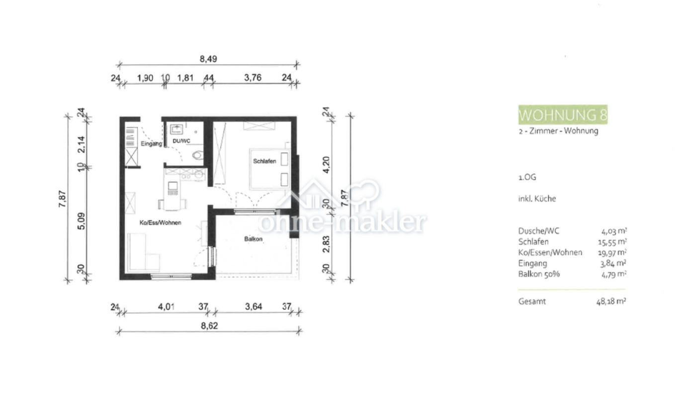 Grundriss der Wohnung 