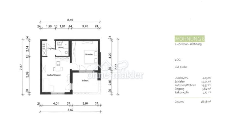 Grundriss der Wohnung 