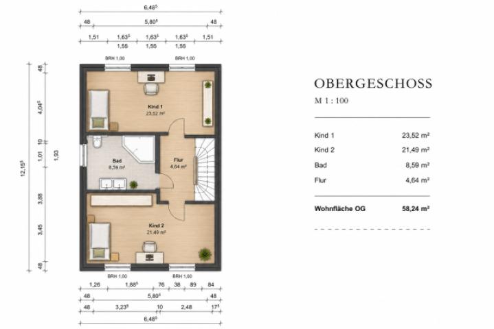 Grundriss Obergeschoss