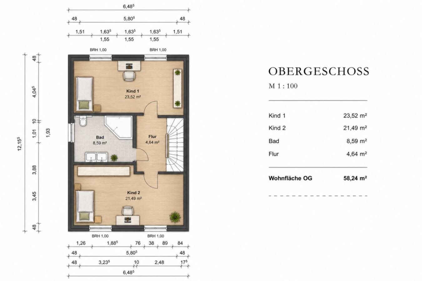 Grundriss Obergeschoss