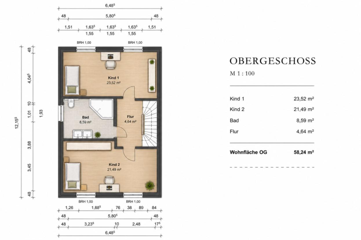 Grundriss Obergeschoss
