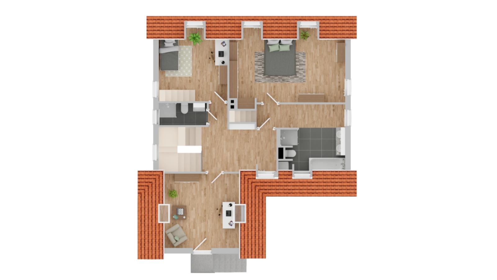 Grundriss Obergeschoss 2. Alternative