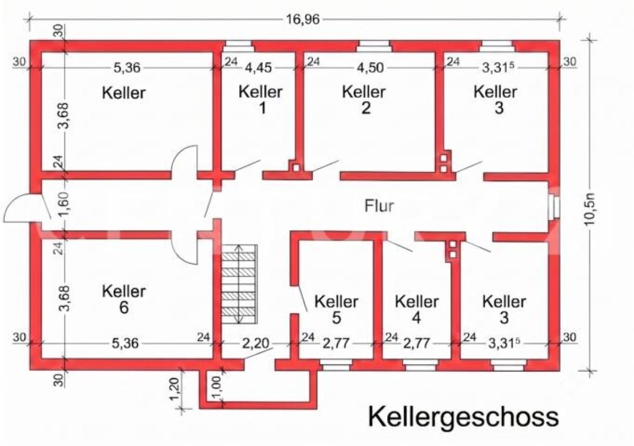 Grundriss Kellergeschoss  (mit KI-verbessert)