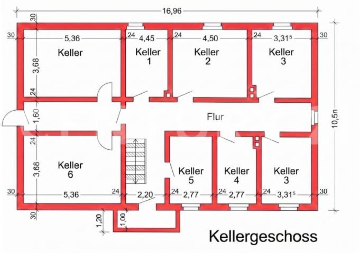 Grundriss Kellergeschoss  (mit KI-verbessert)